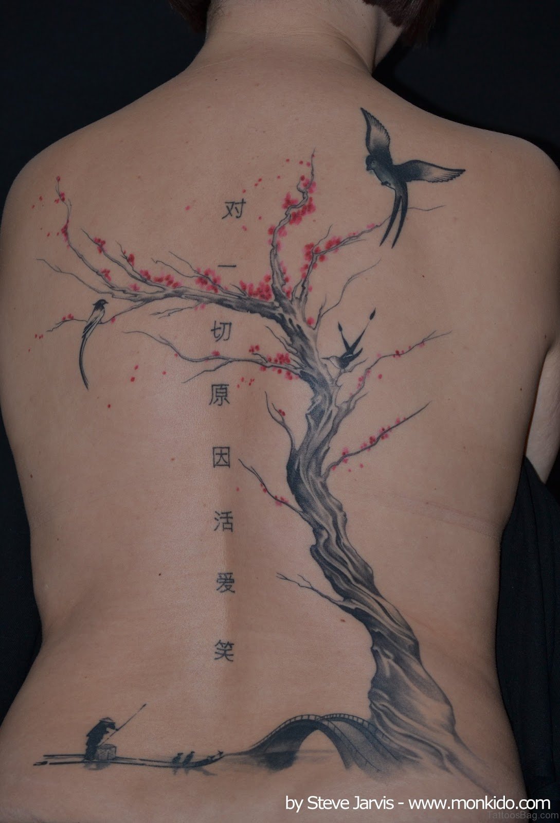 60 Pretty Cherry Blossom Tattoos For Back