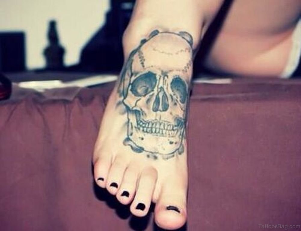 50 Outstanding Skull Tattoos On Foot