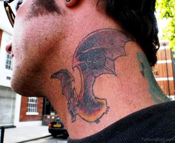 33 Stunning Bat Tattoos On Neck