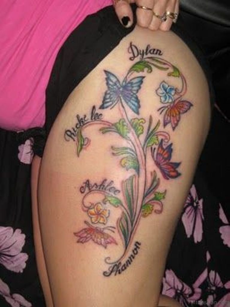 71 Pretty Butterfly Tattoos On Thigh