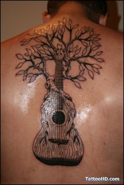 33 Ultimate Guitar Tattoos On Back
