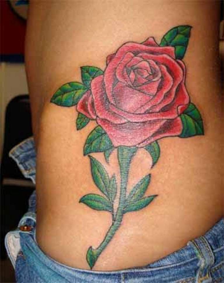 56 Stylish Flowers Tattoos For Waist
