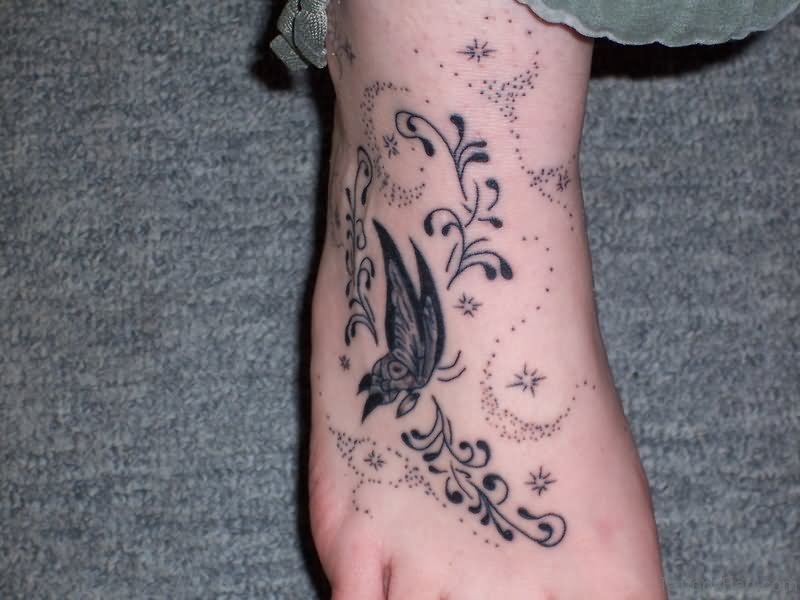 39 Superb Butterfly And Star Tattoos On Feet