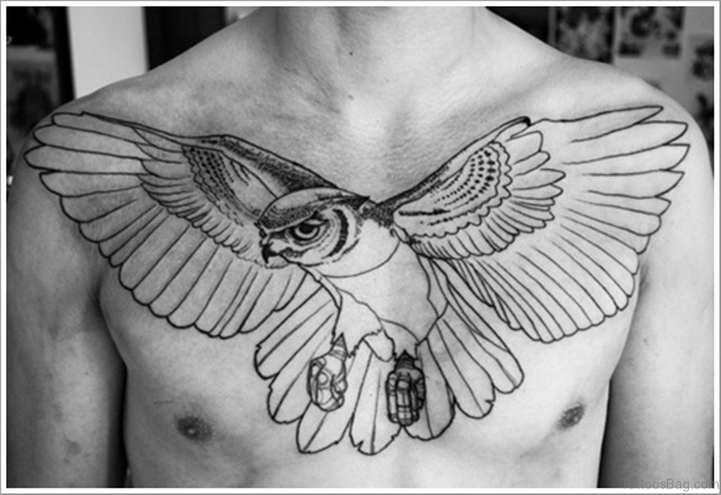 American Eagle Tattoo On Chest.