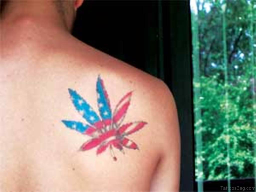American Pot Leaf Tattoo.