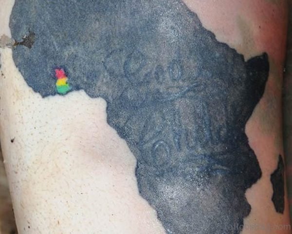 Black Ink African Map Tattoo