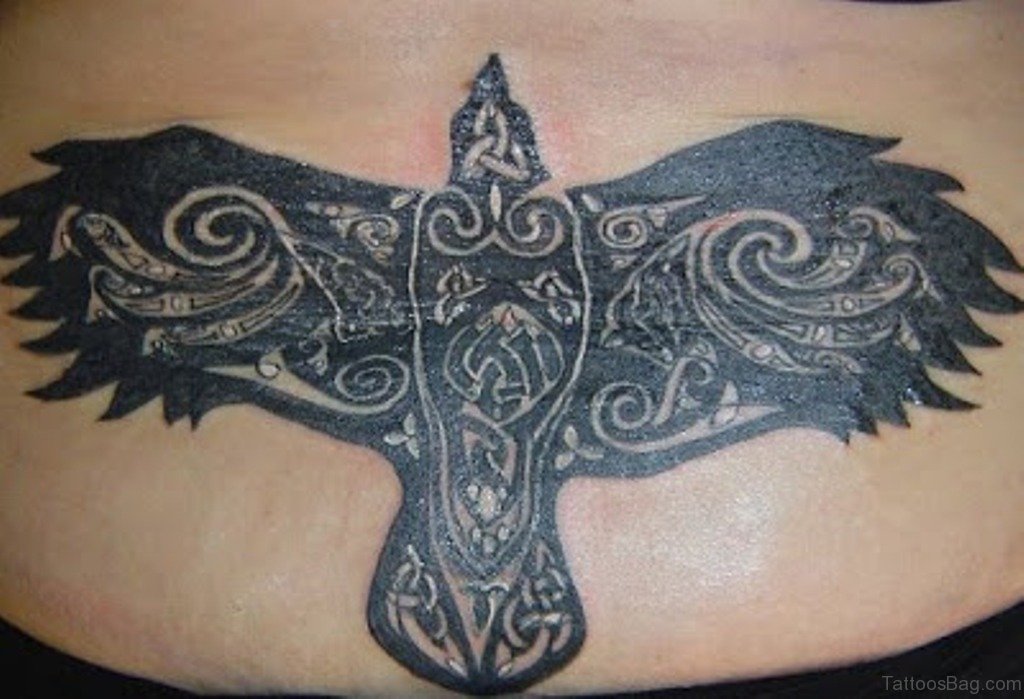 Black Tribal Crow Tattoo.