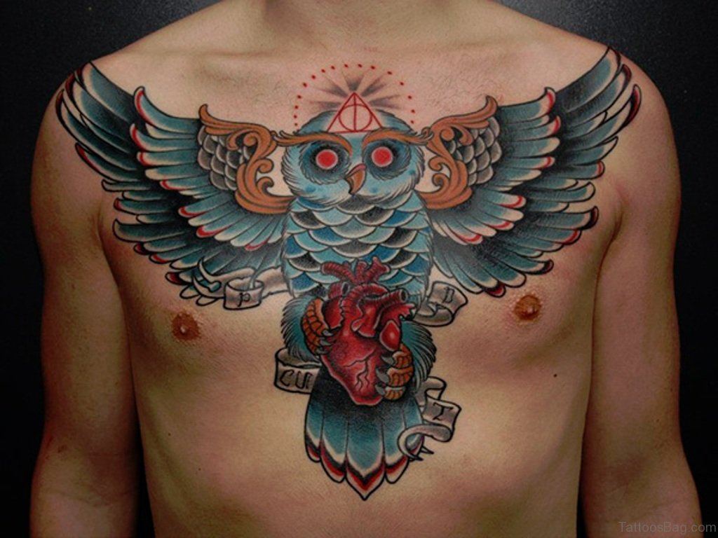 50 Cute Owl Tattoos On Chest.