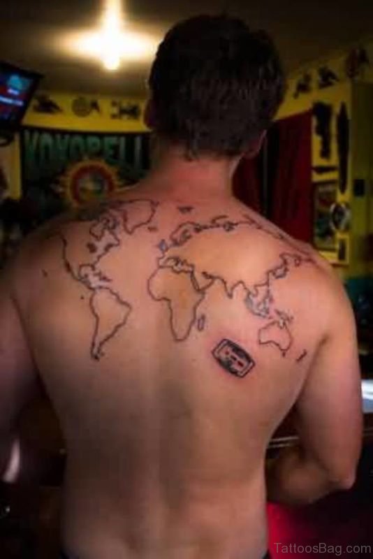 Good Looking World Map Tattoo
