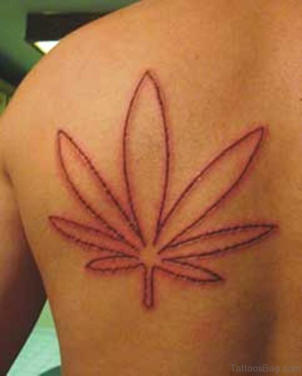 Pot Leaf Tattoo Simple.