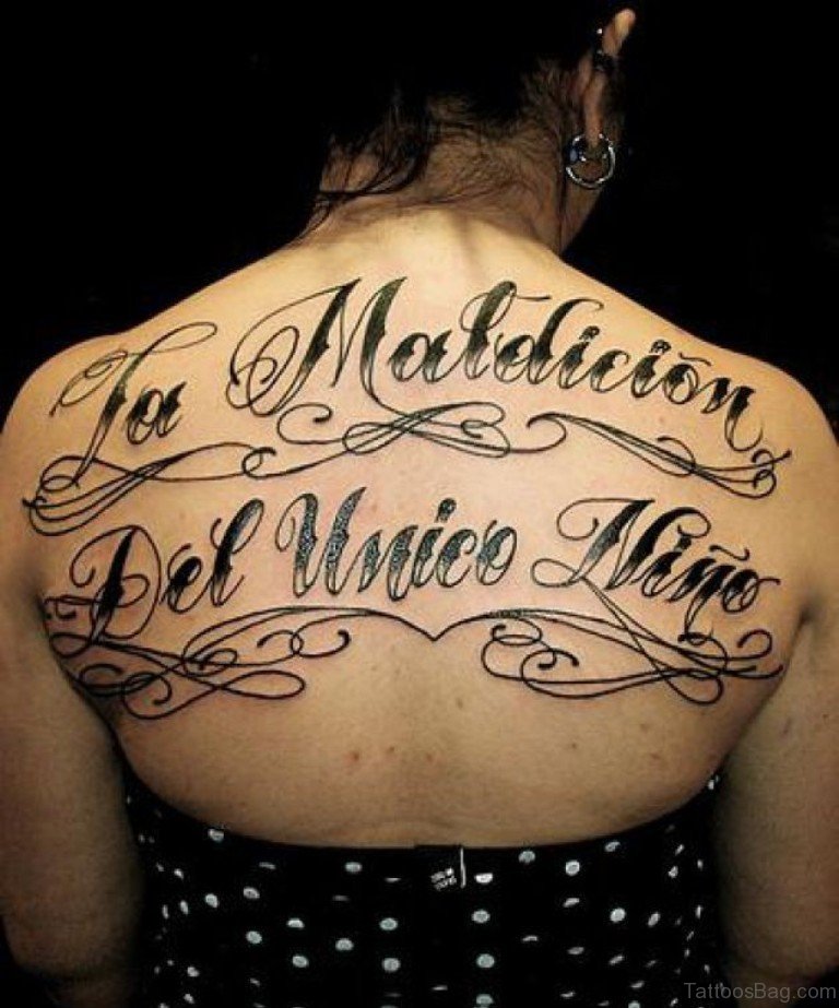 66 Cool Lettering Tattoos For Back - Tattoo Designs – 