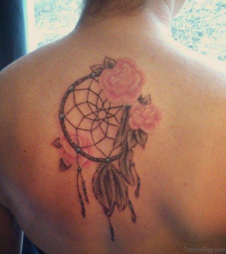 Rose And Dreamcatcher Tattoo.