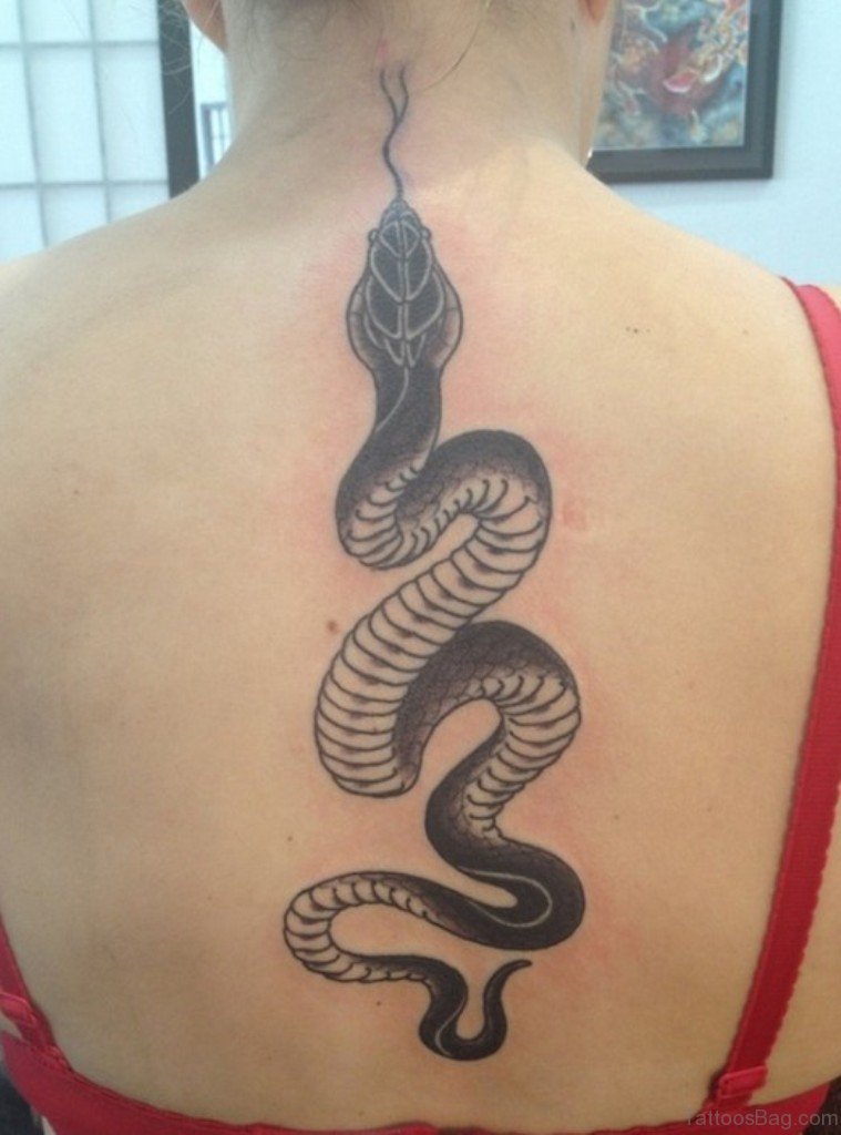Back tattoos for men snake