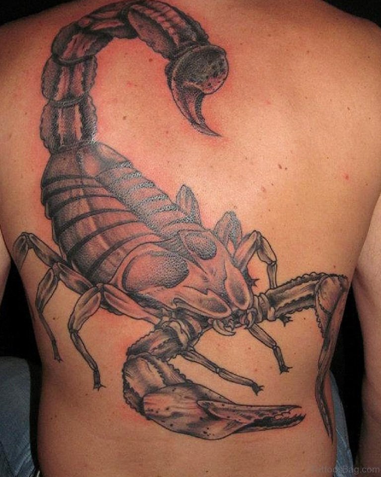 Тату скорпиона на спине мужские