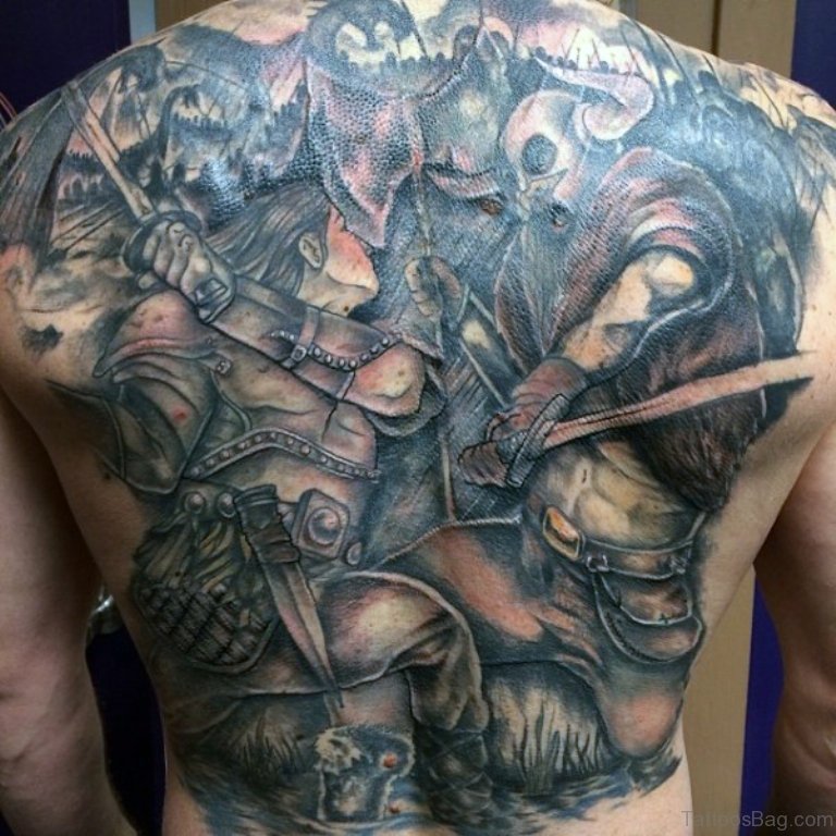 Татуировка Викинг на спине