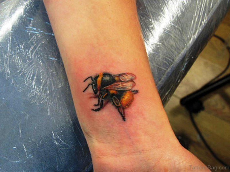 51 Excellent Bee Tattoos On Wrist - Tattoo Designs – 