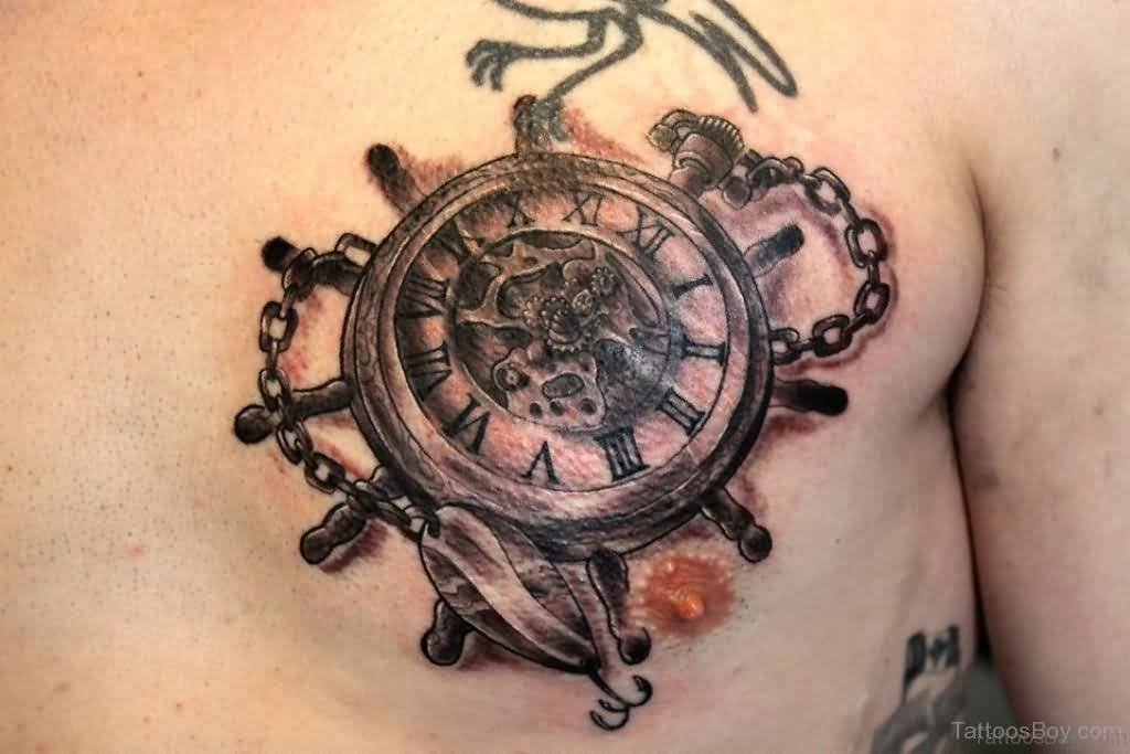 64 Mind Blowing Clock Tattoos For Chest - Tattoo Designs – TattoosBag.com