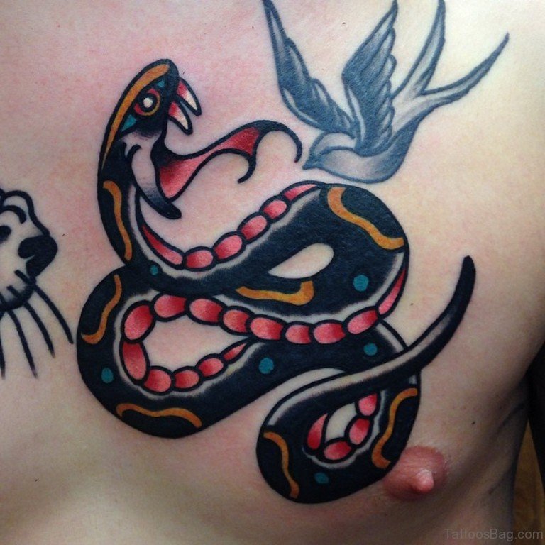 Black Ink Snake Tattoo.