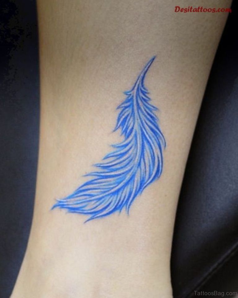 80 Cute Feather Tattoos On Ankle