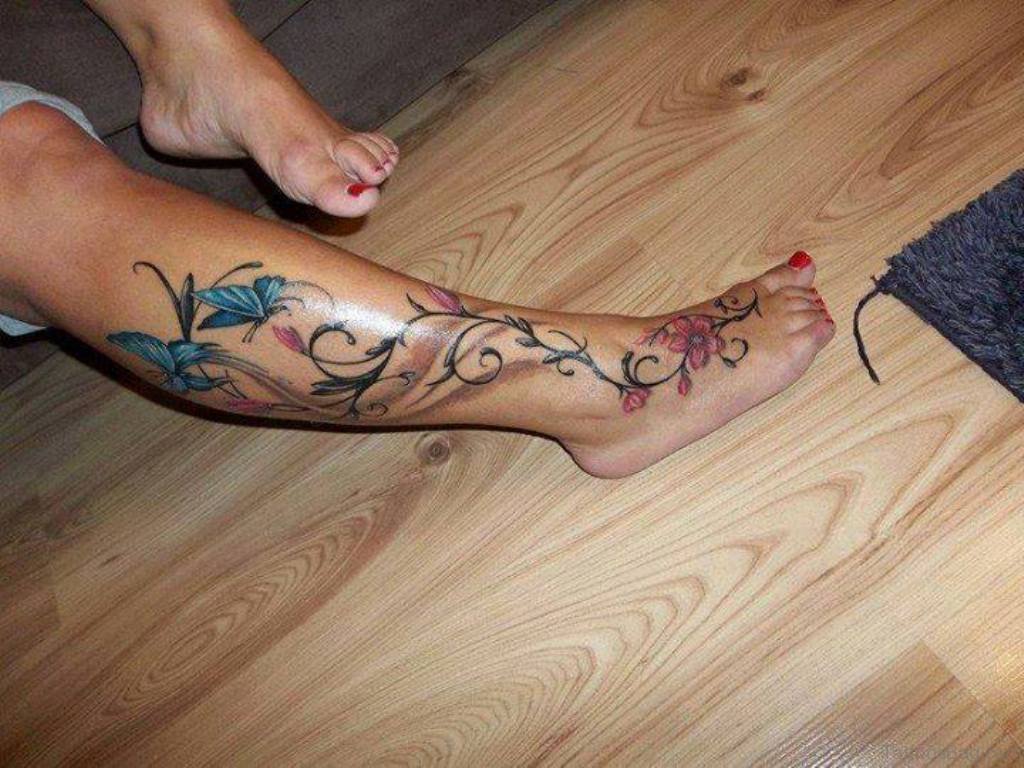 50 Elegant Flowers Tattoos On Leg - Tattoo Designs – 