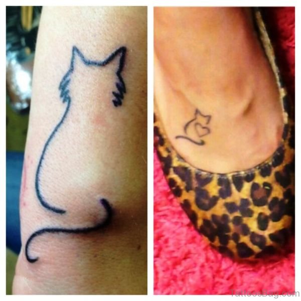 54 Sweet Cat Tattoos On Foot - Tattoo Designs – 