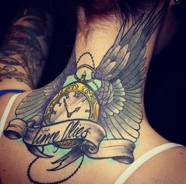 14 Nice Clock Tattoos On Neck - Tattoo Designs – 