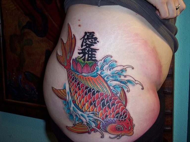 Cute Fish Tattoo On Thigh.