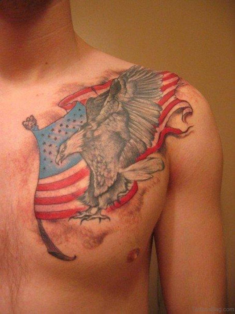 Eagle And Flag Tattoo.