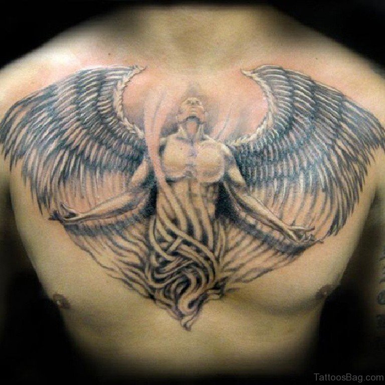 70 Stylish Wings Tattoo For Chest - Tattoo Designs – 