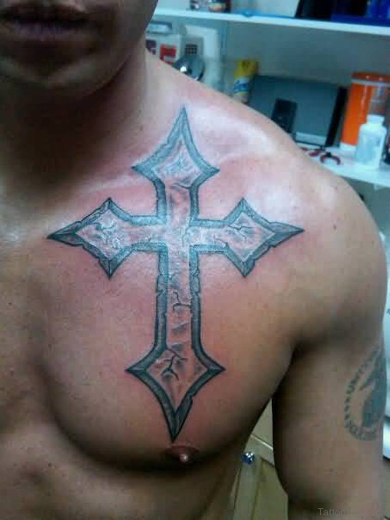 75 Stylish Cross Tattoos For Chest - Tattoo Designs – TattoosBag.com