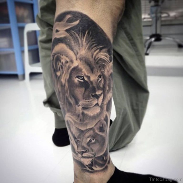 36 Nice Looking Lion Tattoos For Leg - Tattoo Designs – 