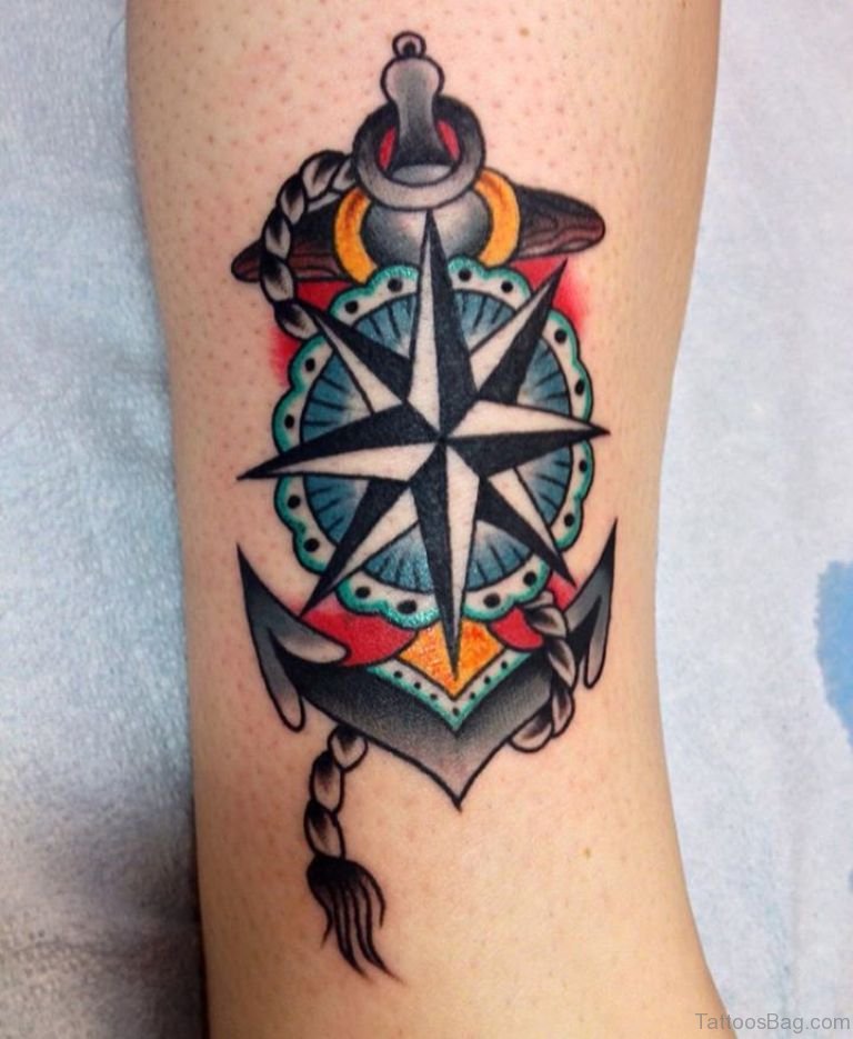 41 Stylish Compass Tattoos For Leg - Tattoo Designs – 