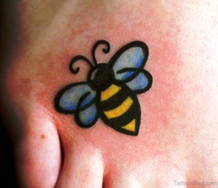 37 Impressive Bee Tattoos On Foot - Tattoo Designs – 