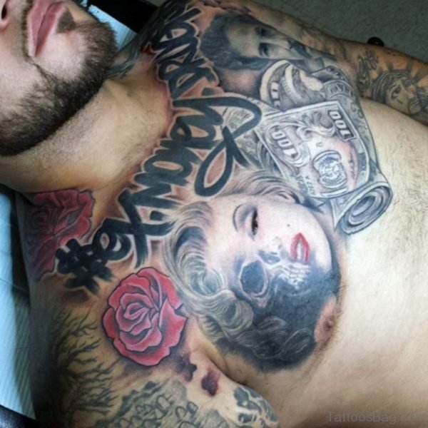85 Mind Blowing Rose Tattoos On Chest - Tattoo Designs – 