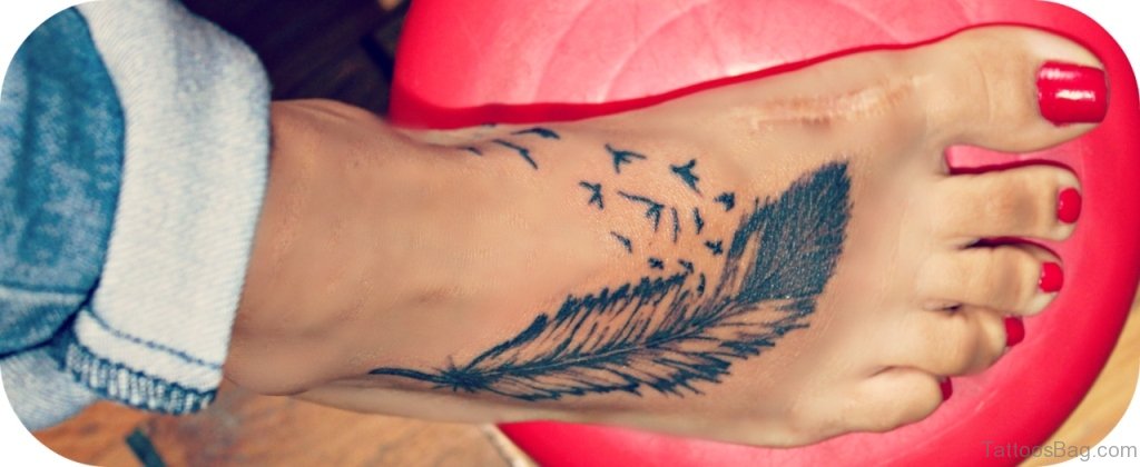 60 Beautiful Feather Tattoos On Foot - Tattoo Designs – TattoosBag.com
