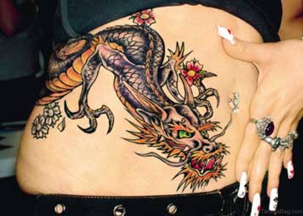 Colored Dragon Tattoo.