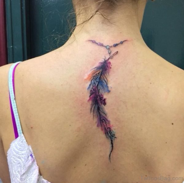 Colored Feather Tattoo 