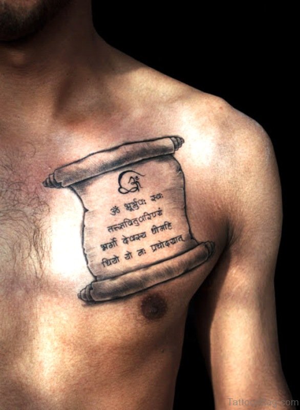 13 Best Scroll Tattoos On Chest - Tattoo Designs – 