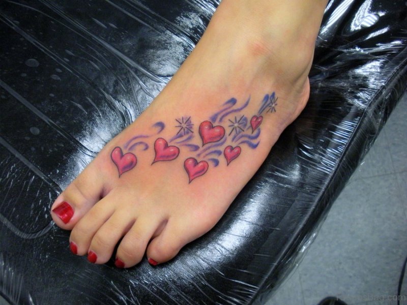 74 Beautiful Heart Tattoo On Foot