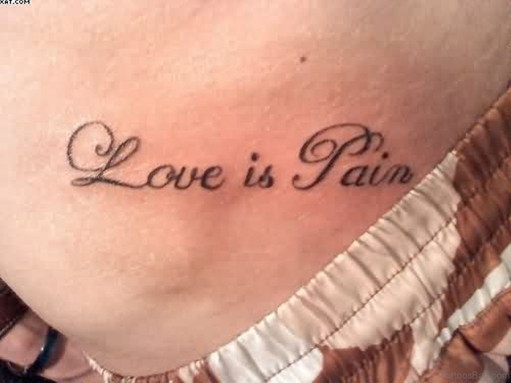 Tattoos Word Pain Words Waist.
