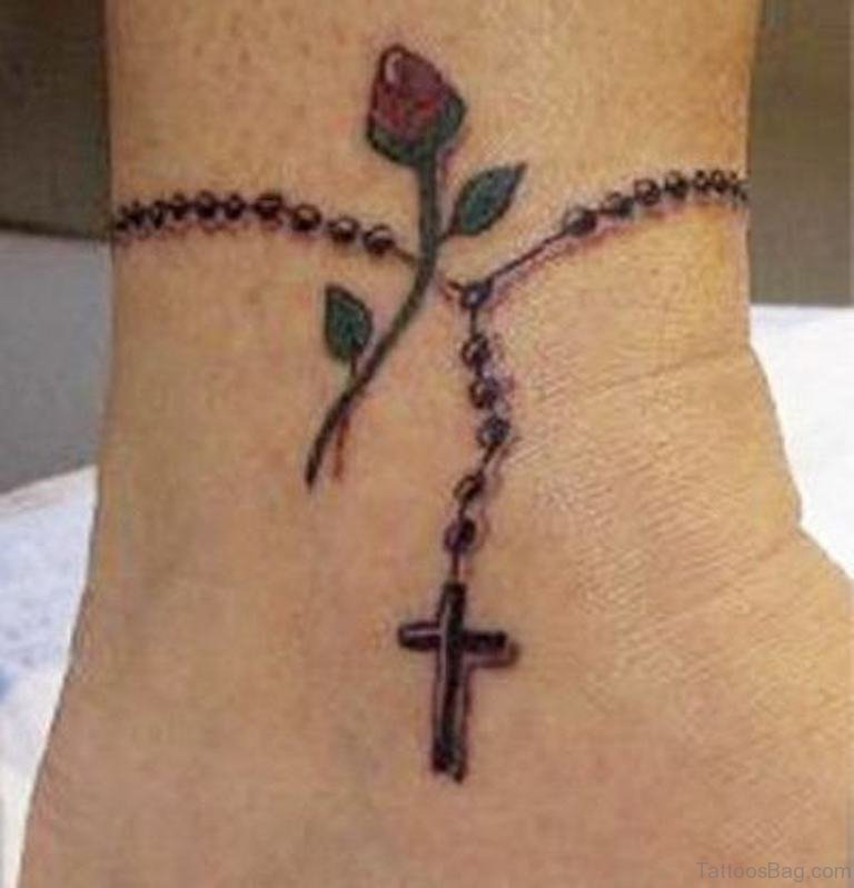 Red Rose Rosary Tattoo.