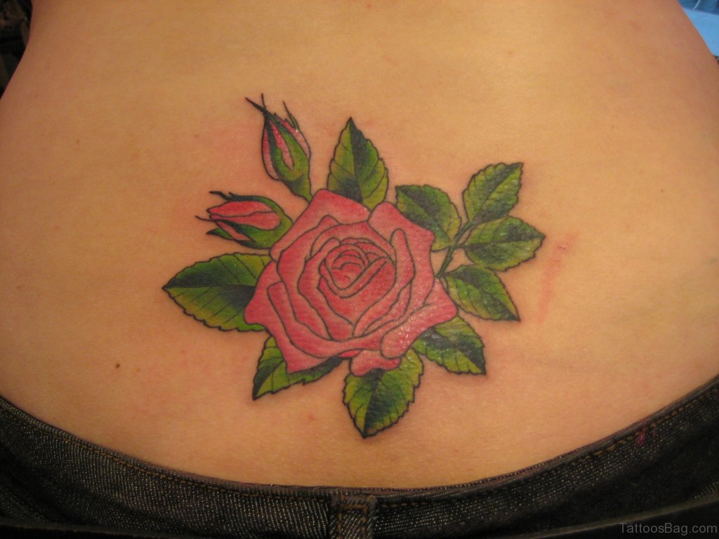 Rose Lower back Tattoo.