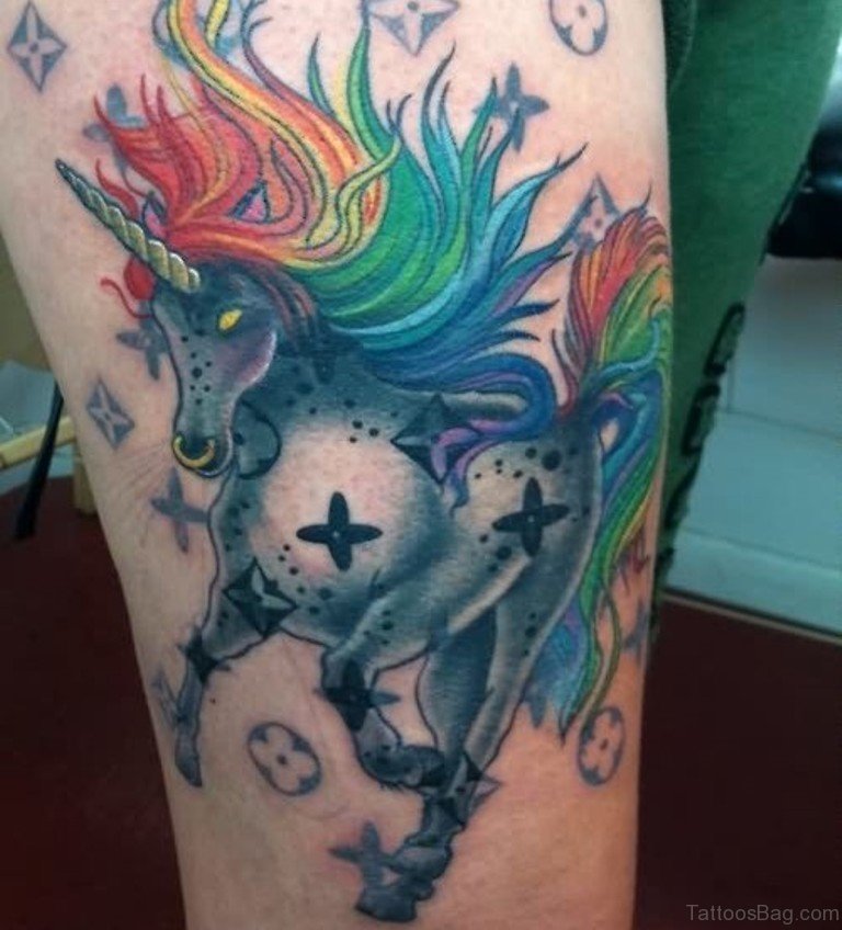 50 Great Unicorn Tattoos On Thigh - Tattoo Designs – 