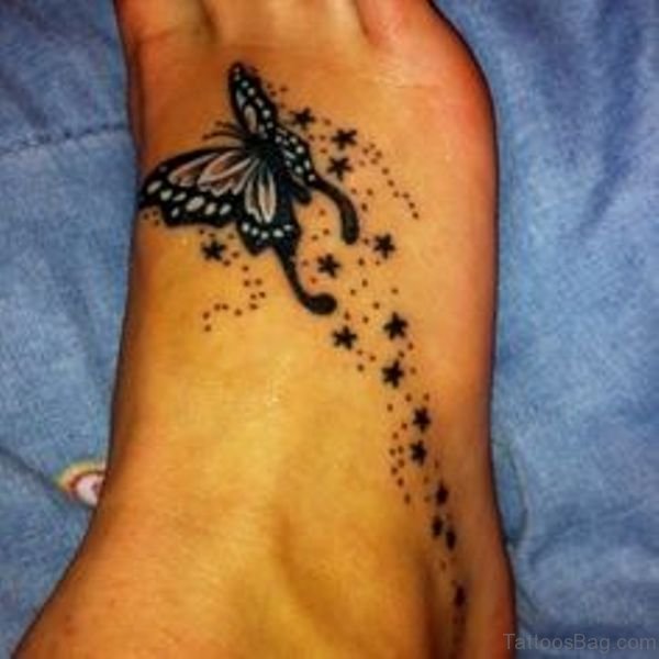39 Superb Butterfly And Star Tattoos On Feet - Tattoo Designs – TattoosBag.com