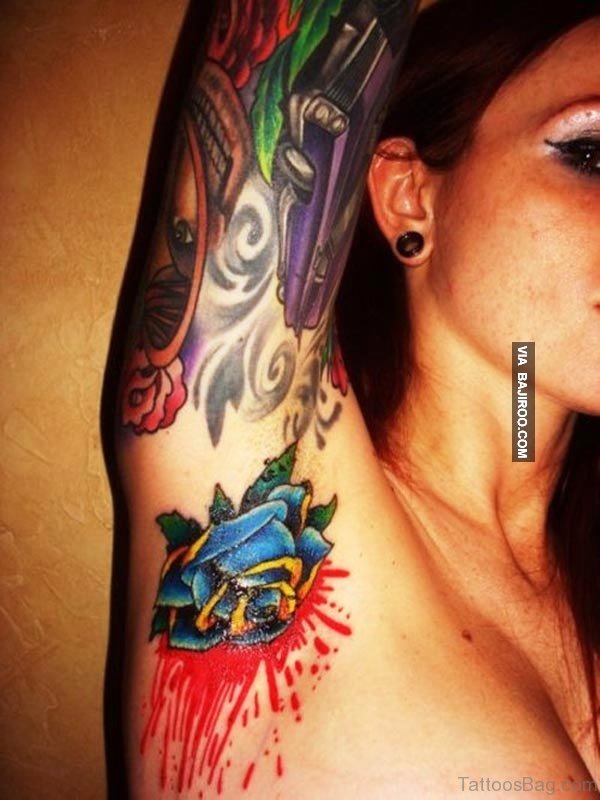 Dazzling Tattoo On Armpit.